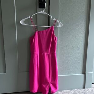 Lulus Hot Pink Asymmetrical Dress